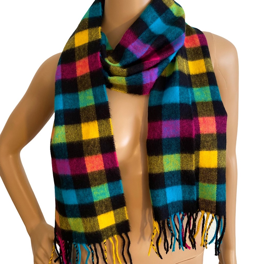 🆕 CHARMING CHARLIE  | COLORFUL CHECKERED SOFT SCARF WITH FRINGE